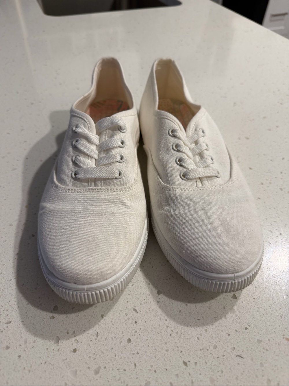 Classic White Canvas Lace-Up Sneakers